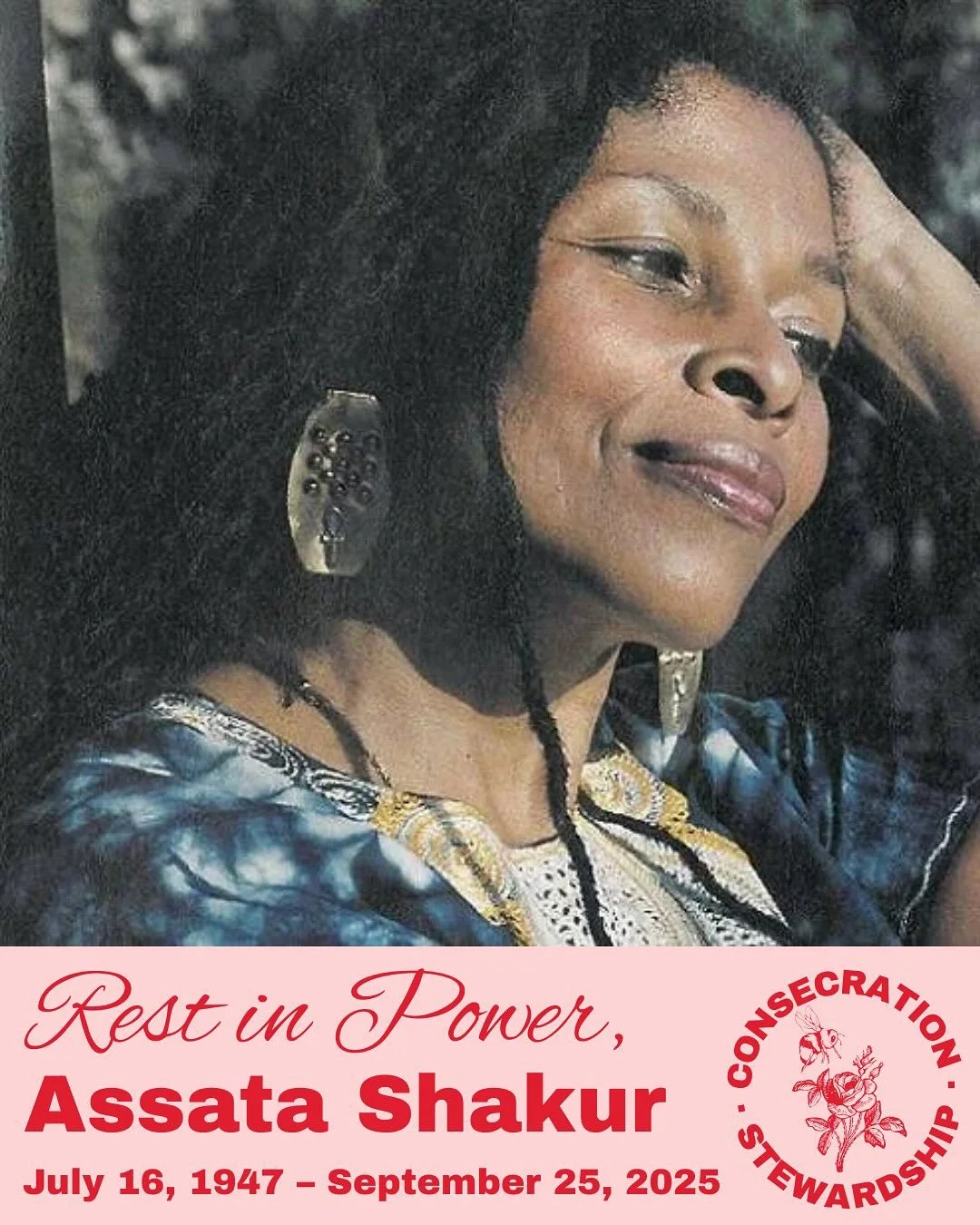 Black American revolutionary Assata Shakur passed away today. She died a free woman, and her life and work will continue to inspire generations!

&ldquo;I am a Black revolutionary, and, as such, i am a victim of all the wrath, hatred, and slander tha