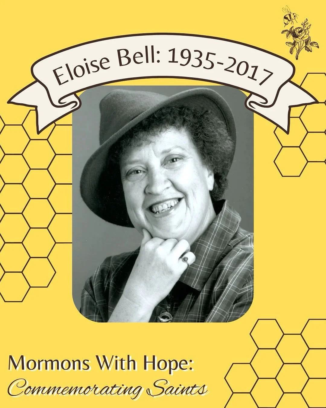 Elouise Bell was a BYU professor and administrator from 1963-1994. She was a feminist and was, in every sense of the word, a true pioneer. She passed away in 2017, but her light still shines to all who want to build a better world! 🐝🌹