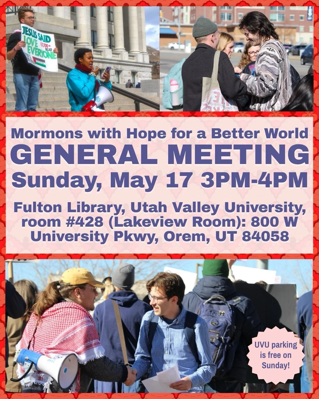 JOIN US for our monthly general meeting THIS Sunday (April 19) 3-4PM! Fulton Library, Utah Valley University, room #428 (Lakeview Room): 800 W University Pkwy, Orem, UT 84058 🐝🌹

Parking at UVU is FREE on Sundays!