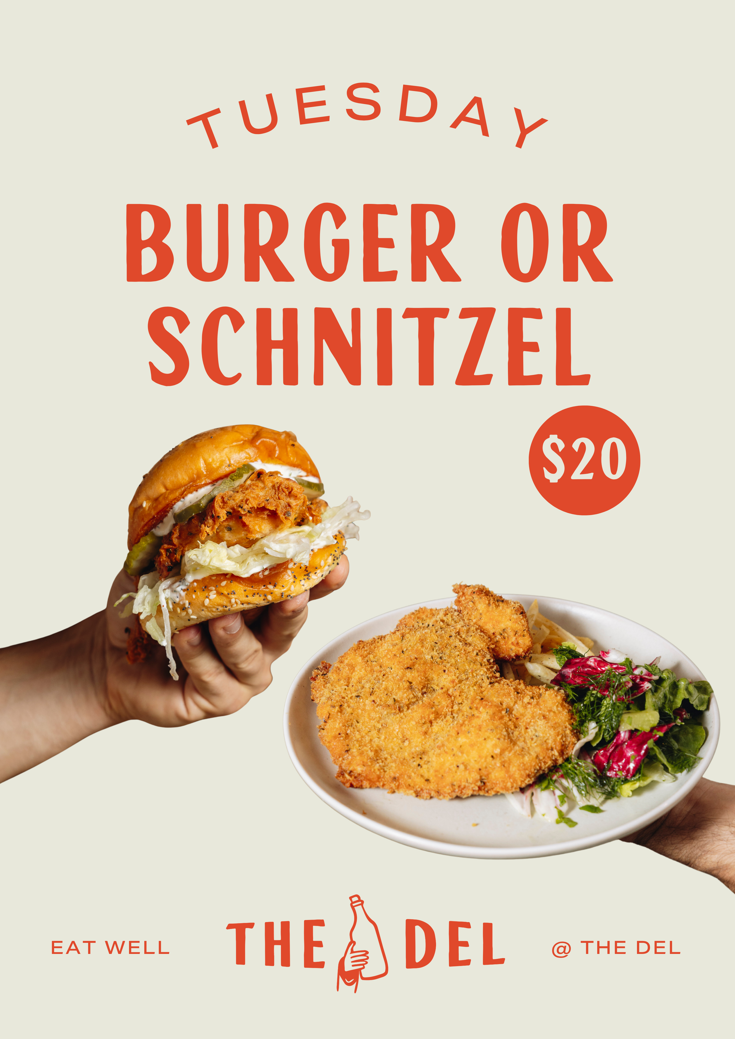 Tuesday Special: $20 Schnitzel &amp; Burger Night at The Del