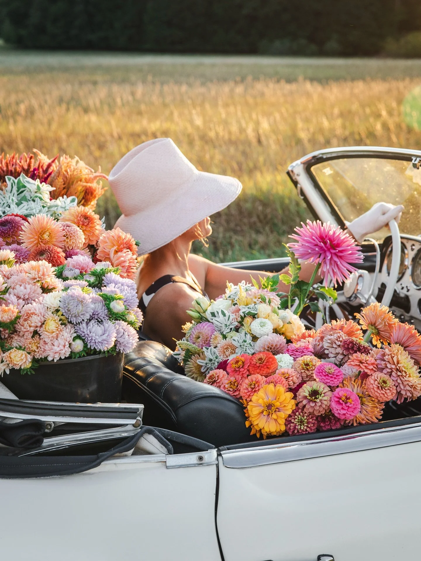 When mid-August hits, the days and nights blur together&mdash;endless farm chores, flowers to harvest, bouquets to create, weddings to plan and bring to life.

So, we take the most gorgeous vintage car, fill it to the brim with blooms, drive it to th