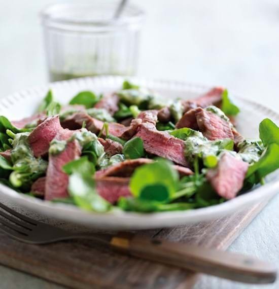 Summer Beef Salad                                  with Watercress and Basil