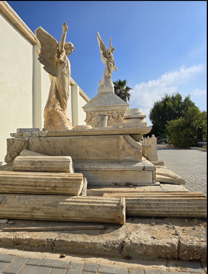 Emile (foreground) and Negib Berouti's tombs.