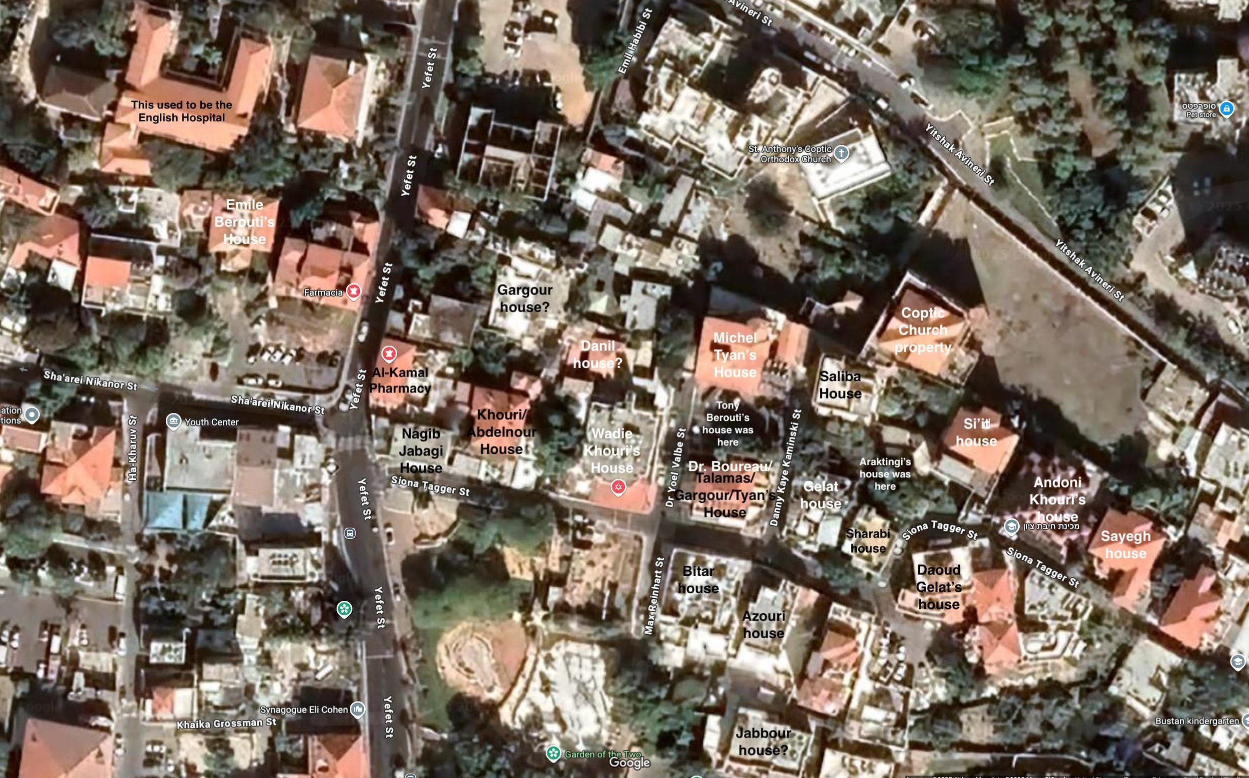Ajami and Jabal Araktingi — Aerial View of Palestinian Properties, pre-1948