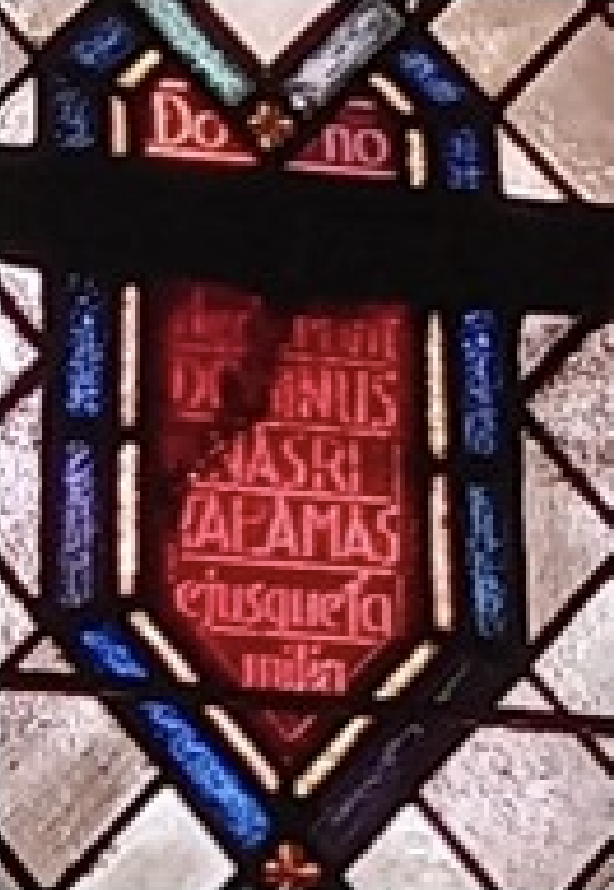  Stained-glass window bearing the name of Nasri Talamas and his family 