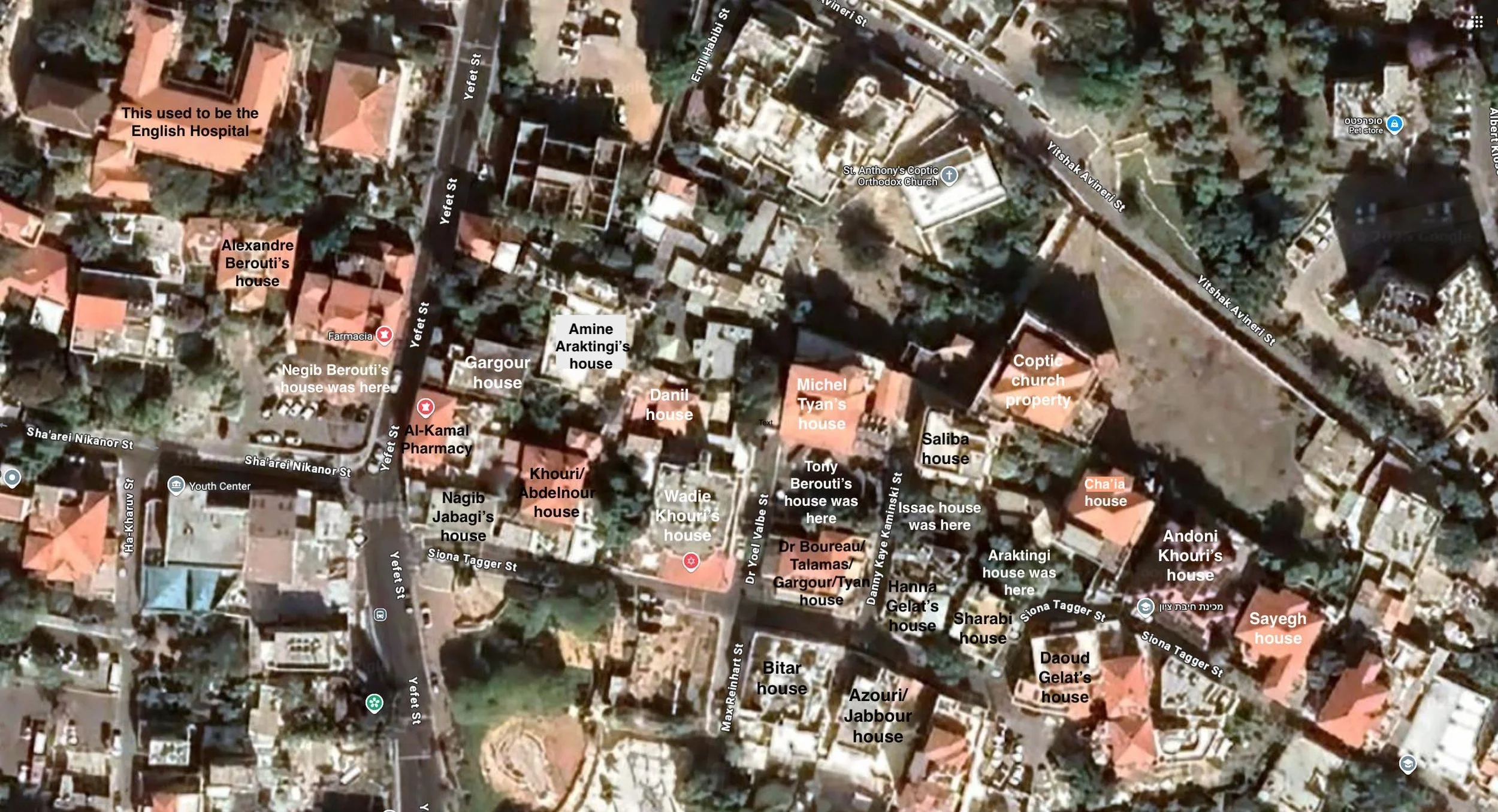 Ajami and Jabal Araktingi: Aerial View of Palestinian Properties, pre-1948