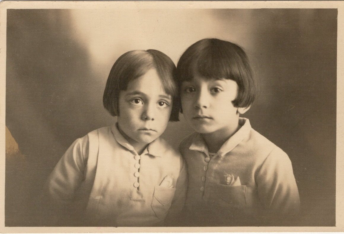 Robert Berouti (left) and Michel Berouti, Jaffa, mid 1930s