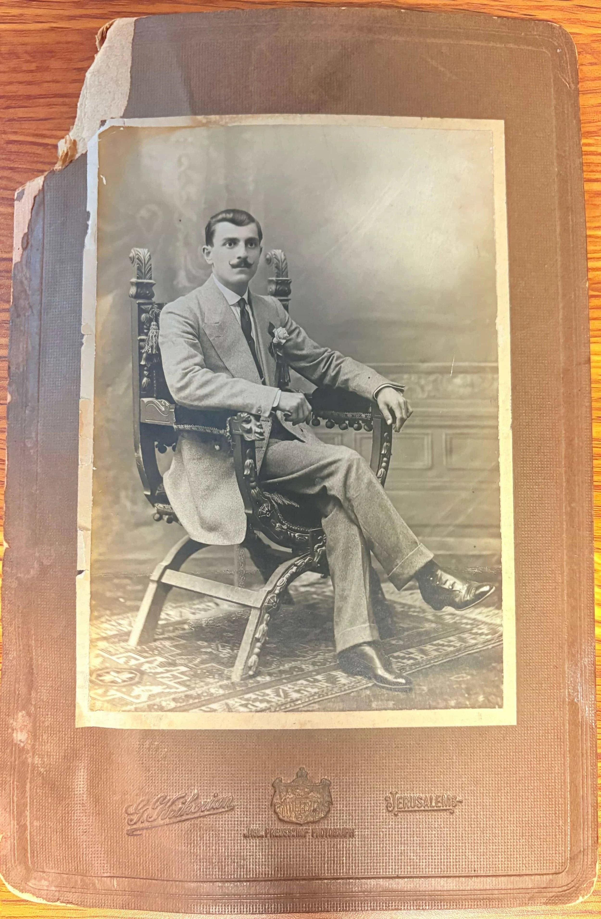 Georges Berouti, son of Michel Berouti and Julia Araktingi, 1914. Photograph taken by the legendary Jerusalen Photographer Garabed Krikorian