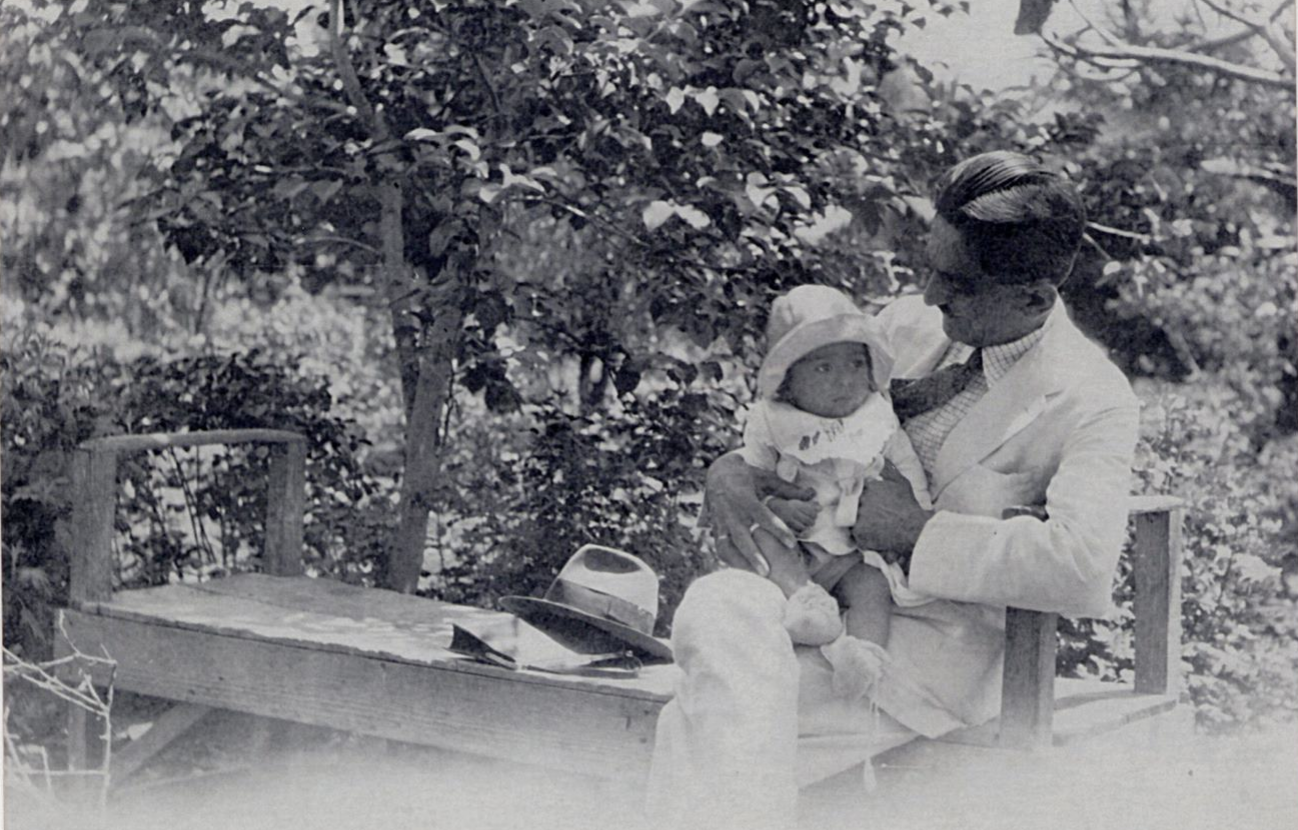Nicolas Berouti with his son Michel, Jaffa, May 1928