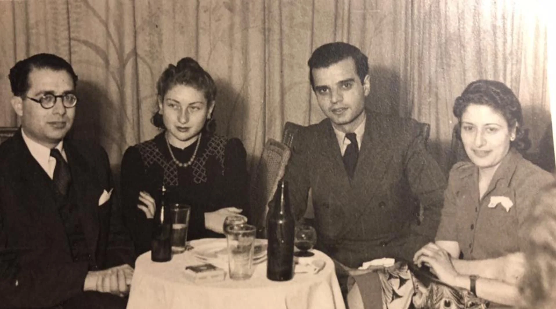 From left to right: George Emile Berouti, Louba Halabi, Elie Roch, and Salma Berouti, Jaffa, 1944