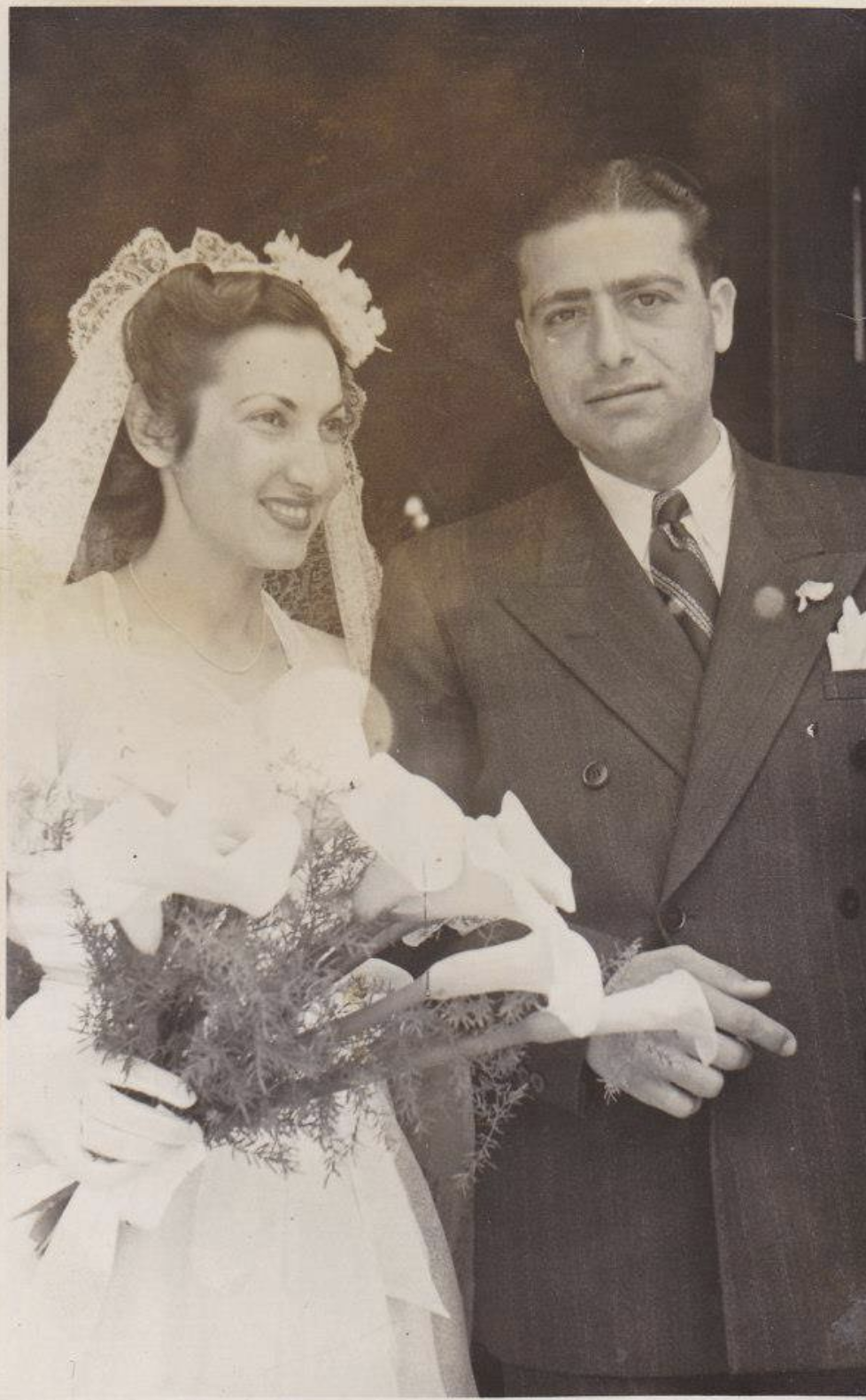 Charles Emile Berouti and Samira Halabi's wedding, Jaffa, April 1944