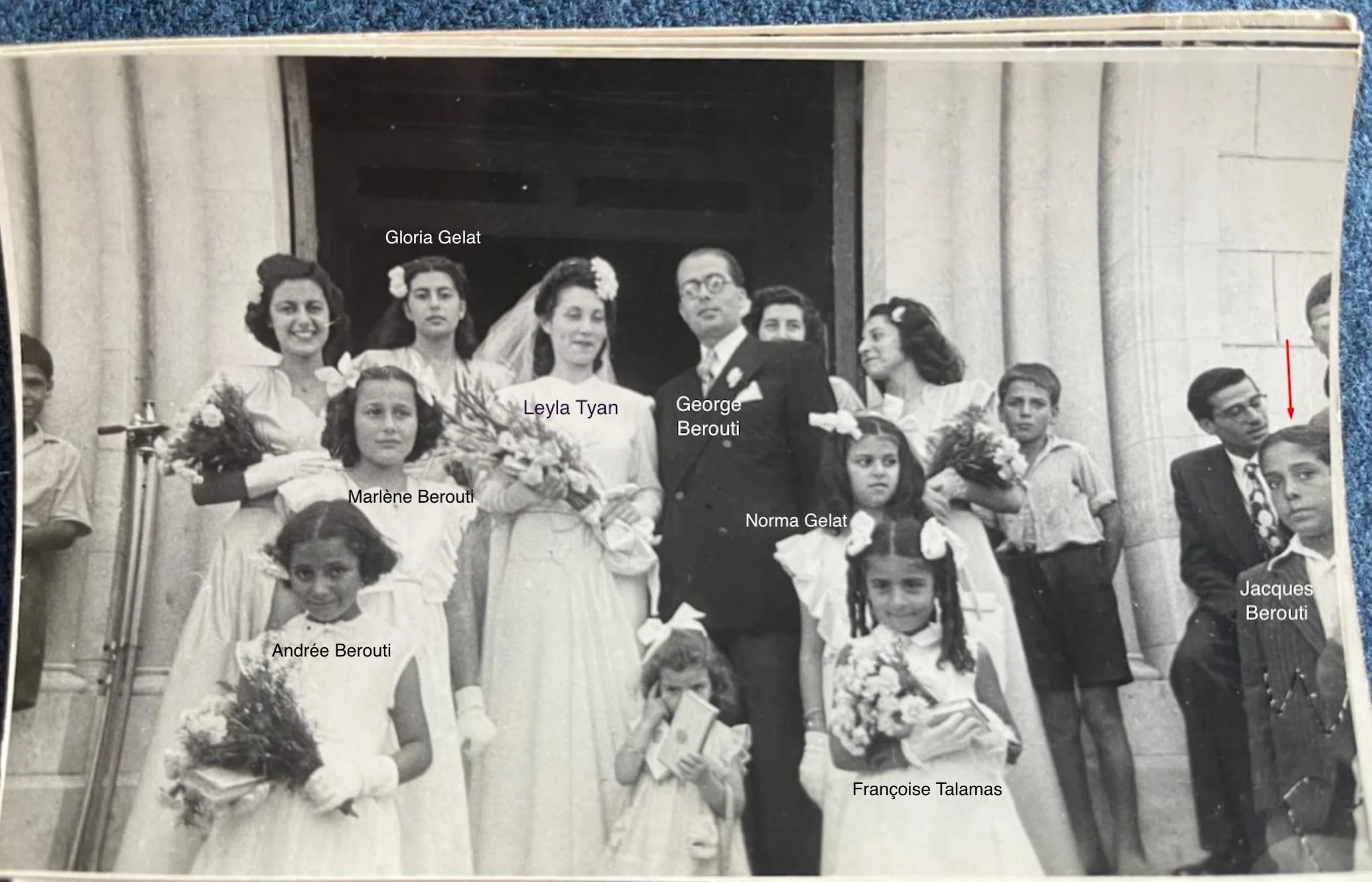 George Emile Berouti and Leyla Tyan's wedding, Jaffa, 1946.