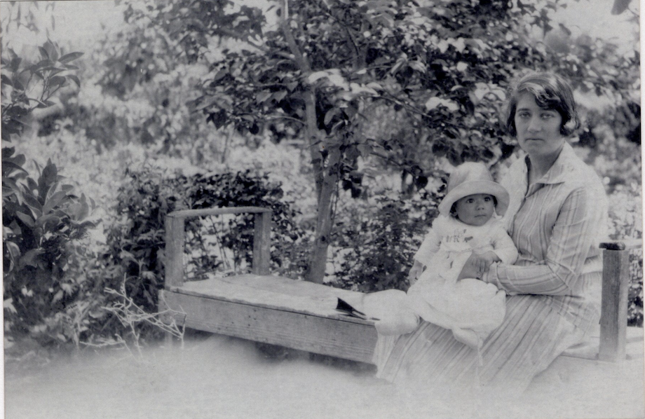 Victorine Berouti with her son Michel, Jaffa, May 1928