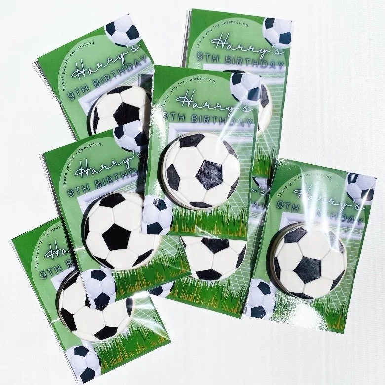 Custom soccer cookie cards for party favours 🥅 ⚽️ 

#soccercookies