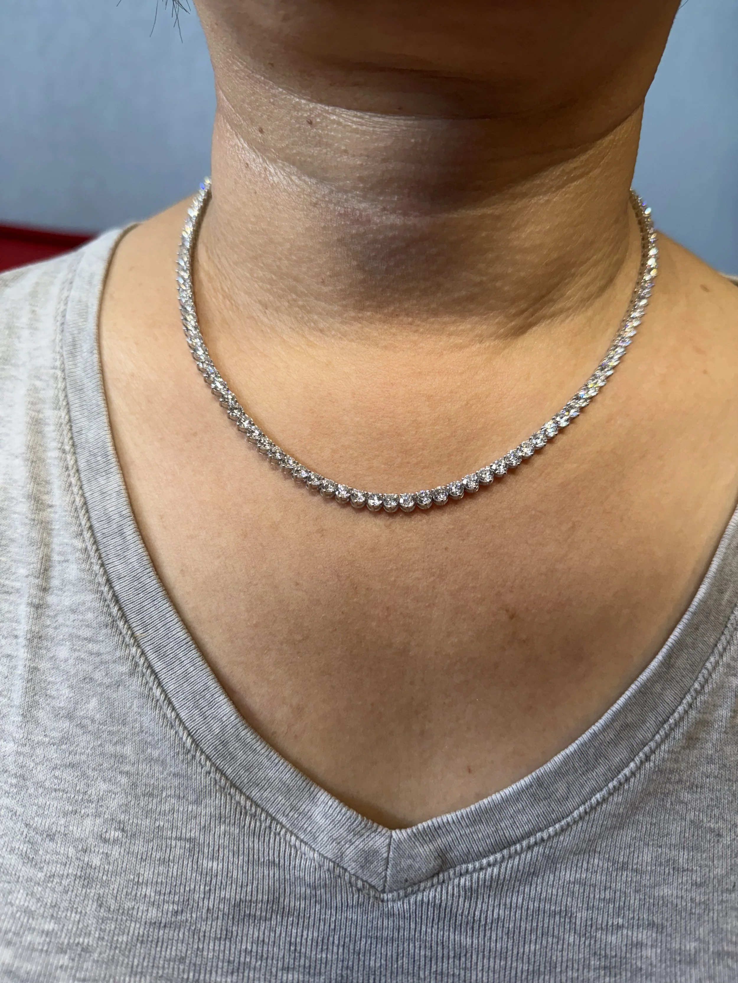 14KW LAB Tennis Necklace