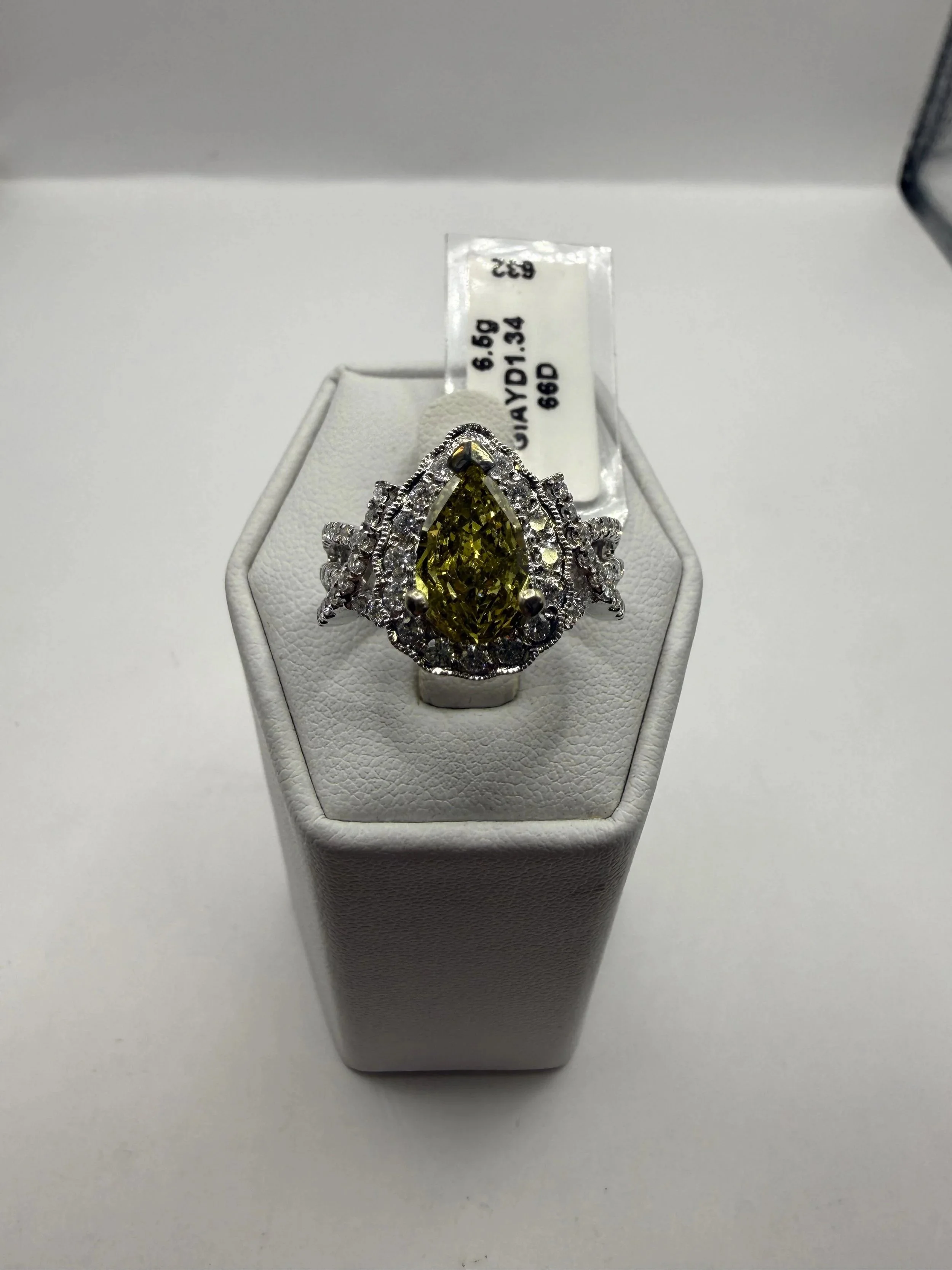 18KW Natural Fancy Deep Brownish Yellow Pear Cut