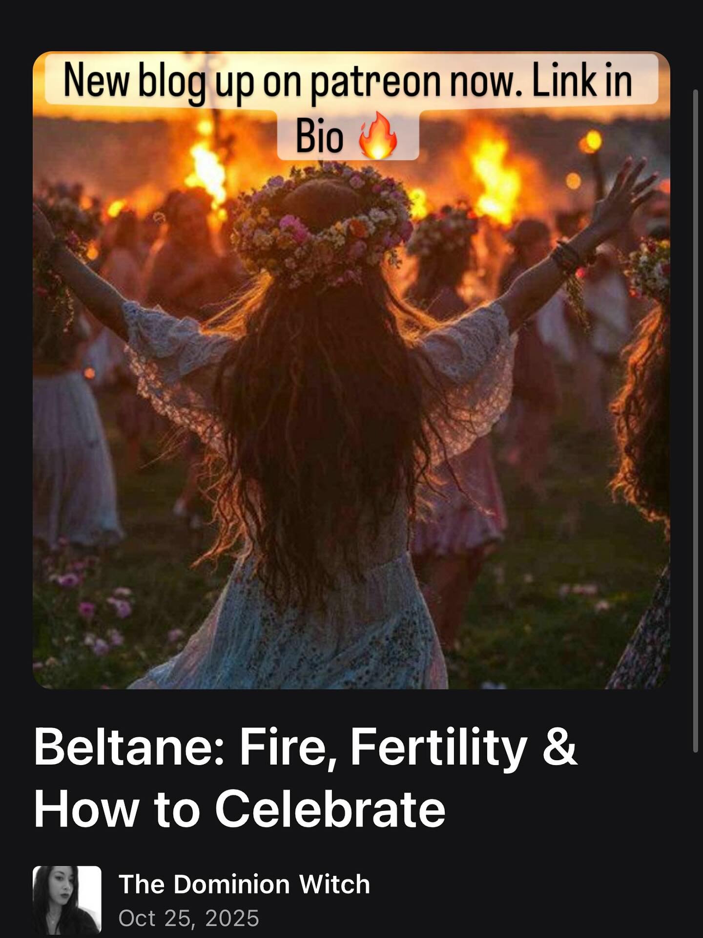 Learn about the upcoming Celebrations of Beltane. In a world of Halloween (not against it 👻), witches of the southern hemisphere pay attention to natures turning of the wheel around us and honour fire and fertility. For a small fee, read more about 