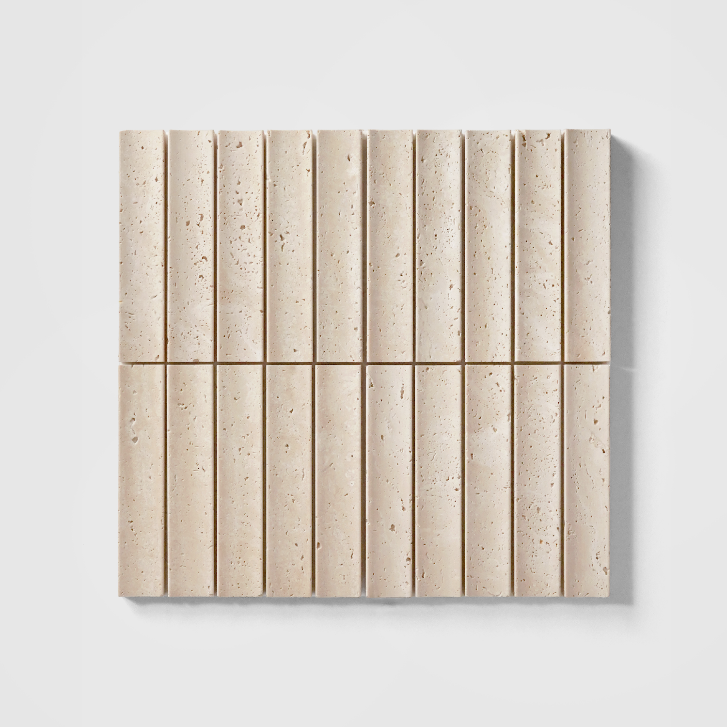 Fluted In Mosaic  |  White Travertine