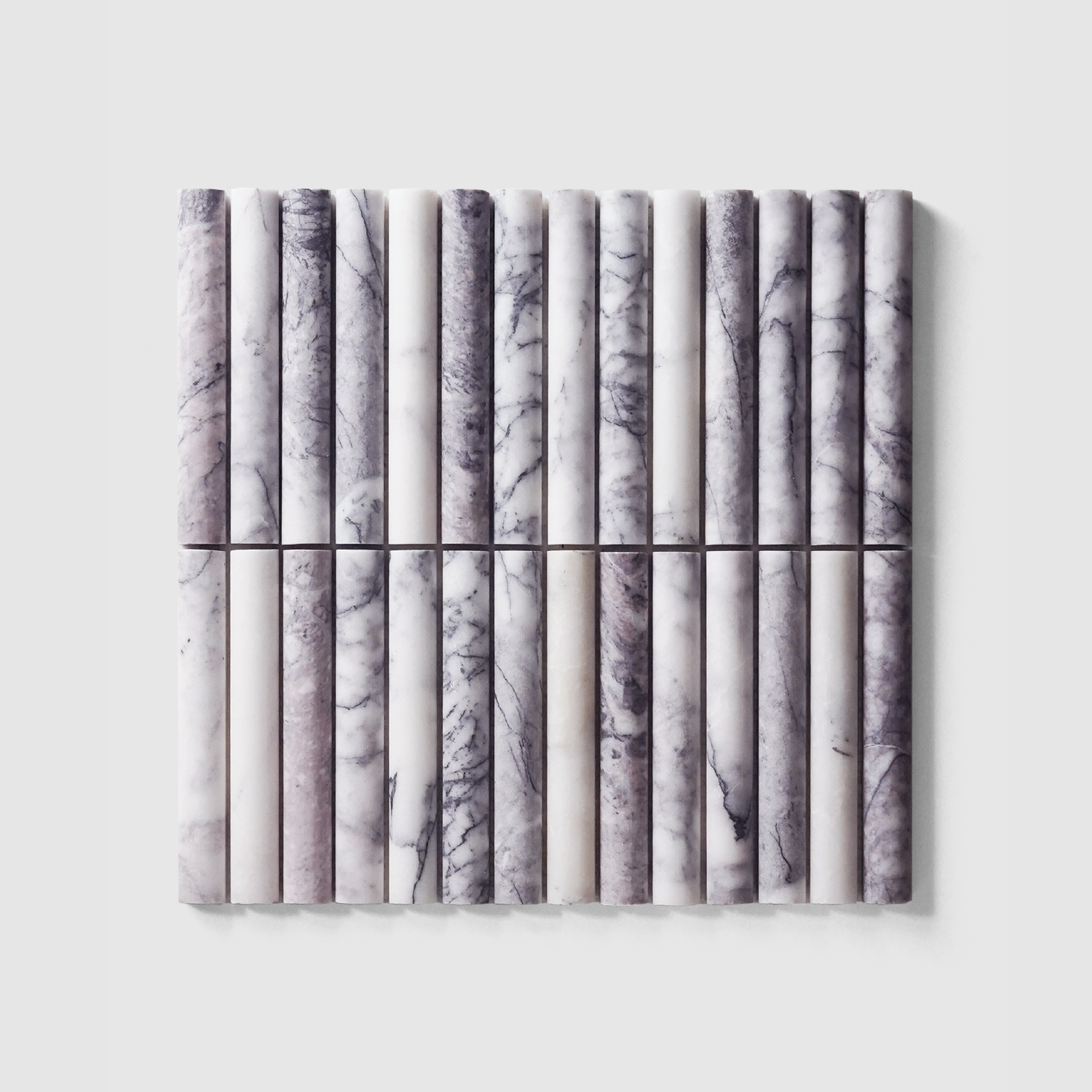 Fluted Out Mosaic  |  Lilac White Marble