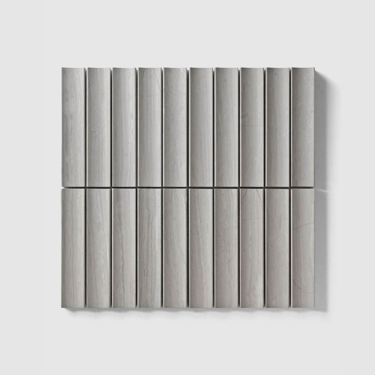 Fluted In Mosaic  |  Gray Travertine
