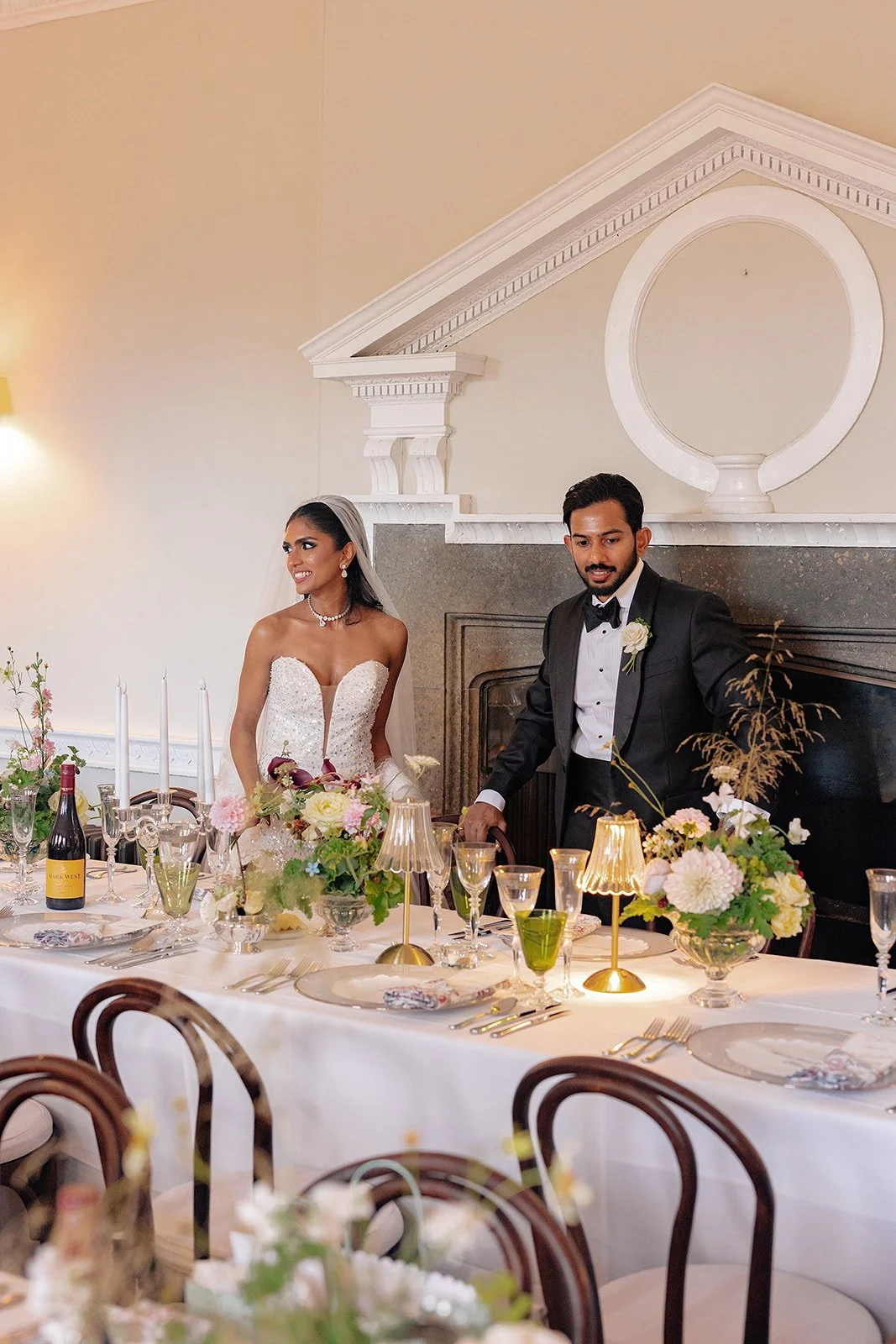 Black tie wedding reception