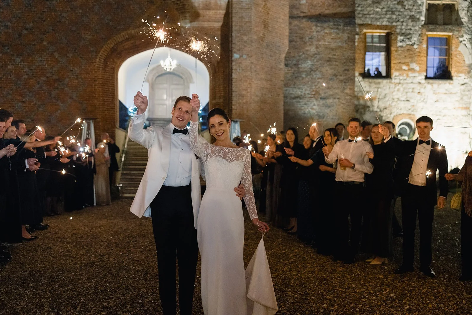 Sparklers wedding exit