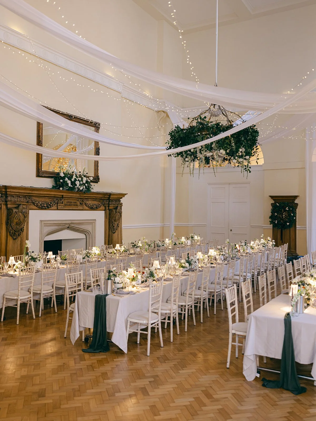 Winter wedding reception decor