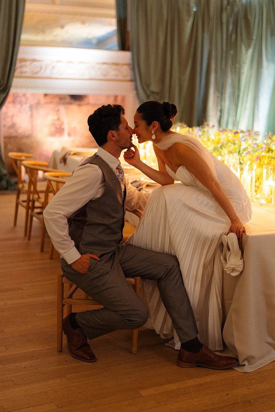 Wedding reception draping