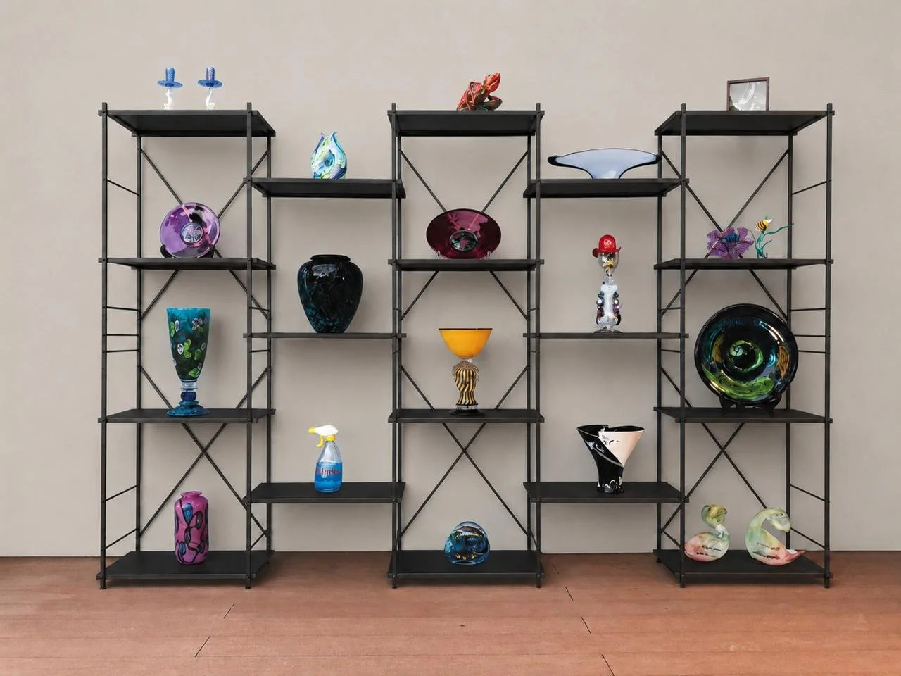 Noir 10' Wall-Black Shelves