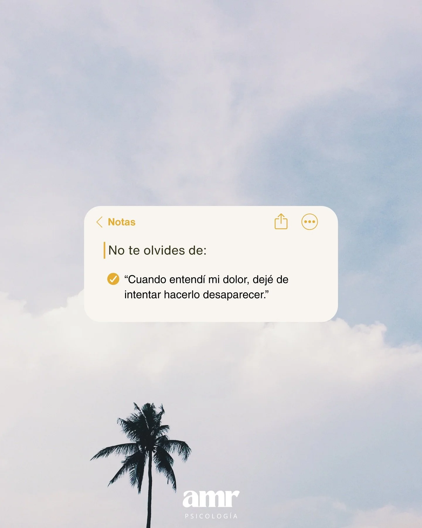 A veces solo necesitamos recordarnos las cosas,
mirarnos con un poco m&aacute;s de cari&ntilde;o
y entender que estamos haciendo lo que podemos con lo que tenemos.

Y eso, tambi&eacute;n es suficiente 🤍

@amrpsicologia
