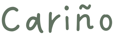 Texto que dice 'Cariño' en letra grande y en color verde