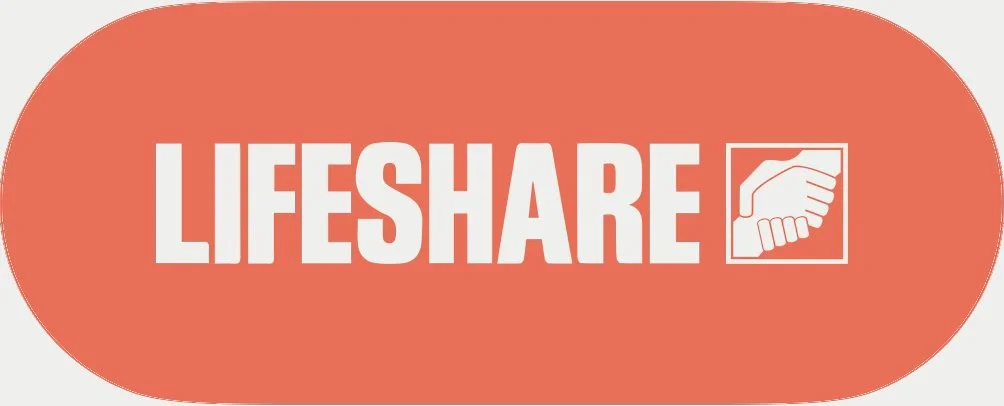 LIFESHARE logo with a handshake icon inside a square to the right of the text