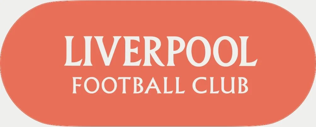 Red oval logo with white text that reads "Liverpool Football Club."
