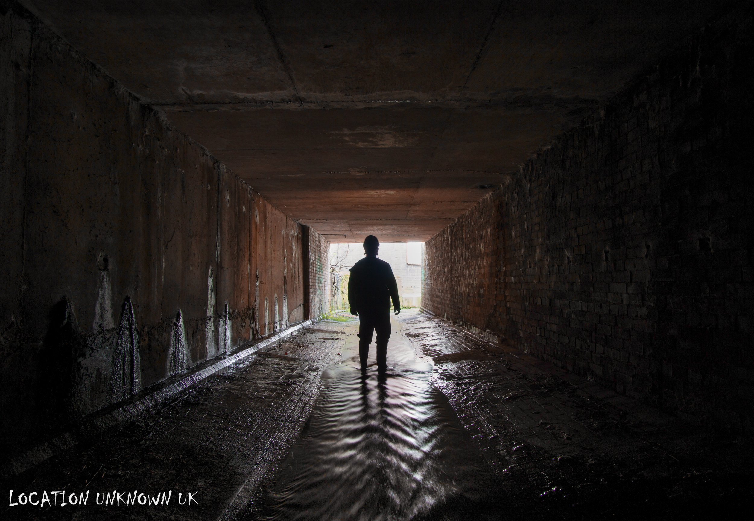 Looking back on the outfall a mixture of concrete and original brick.