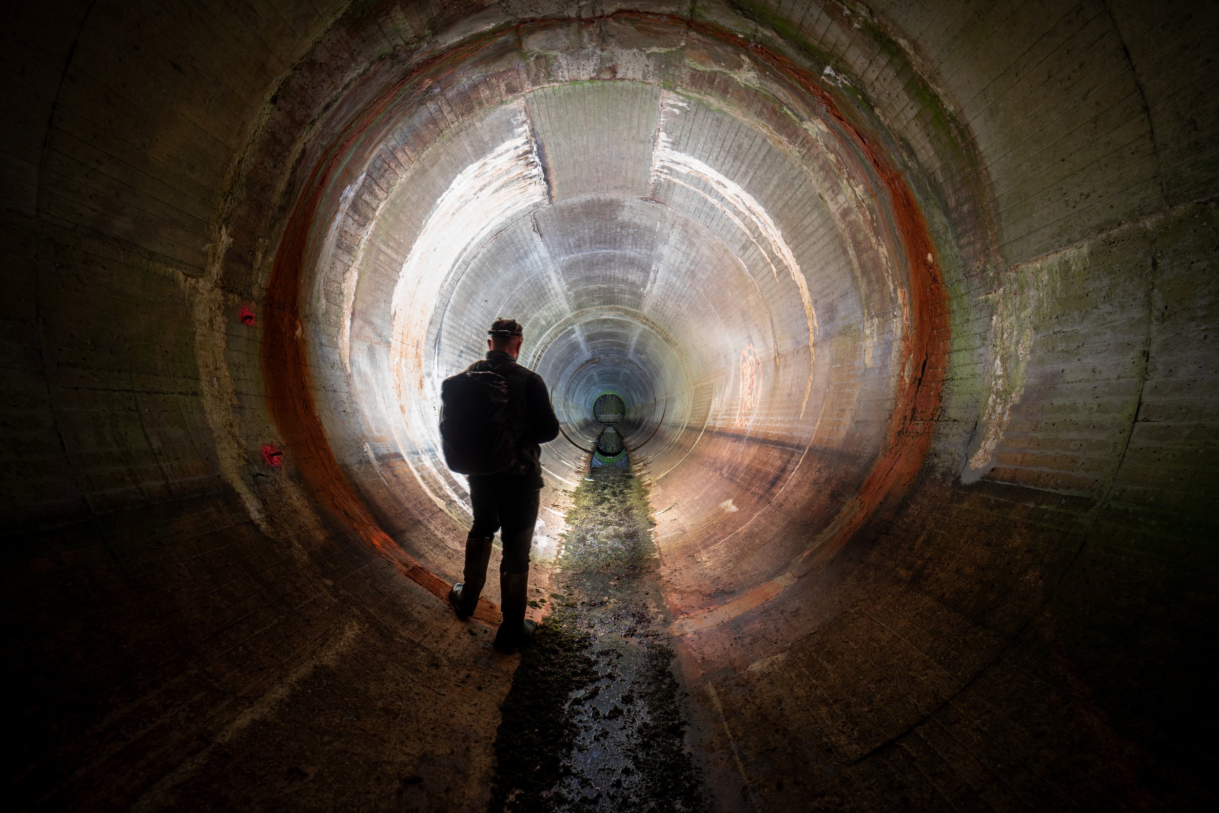 Looking in at the start of the outfall.