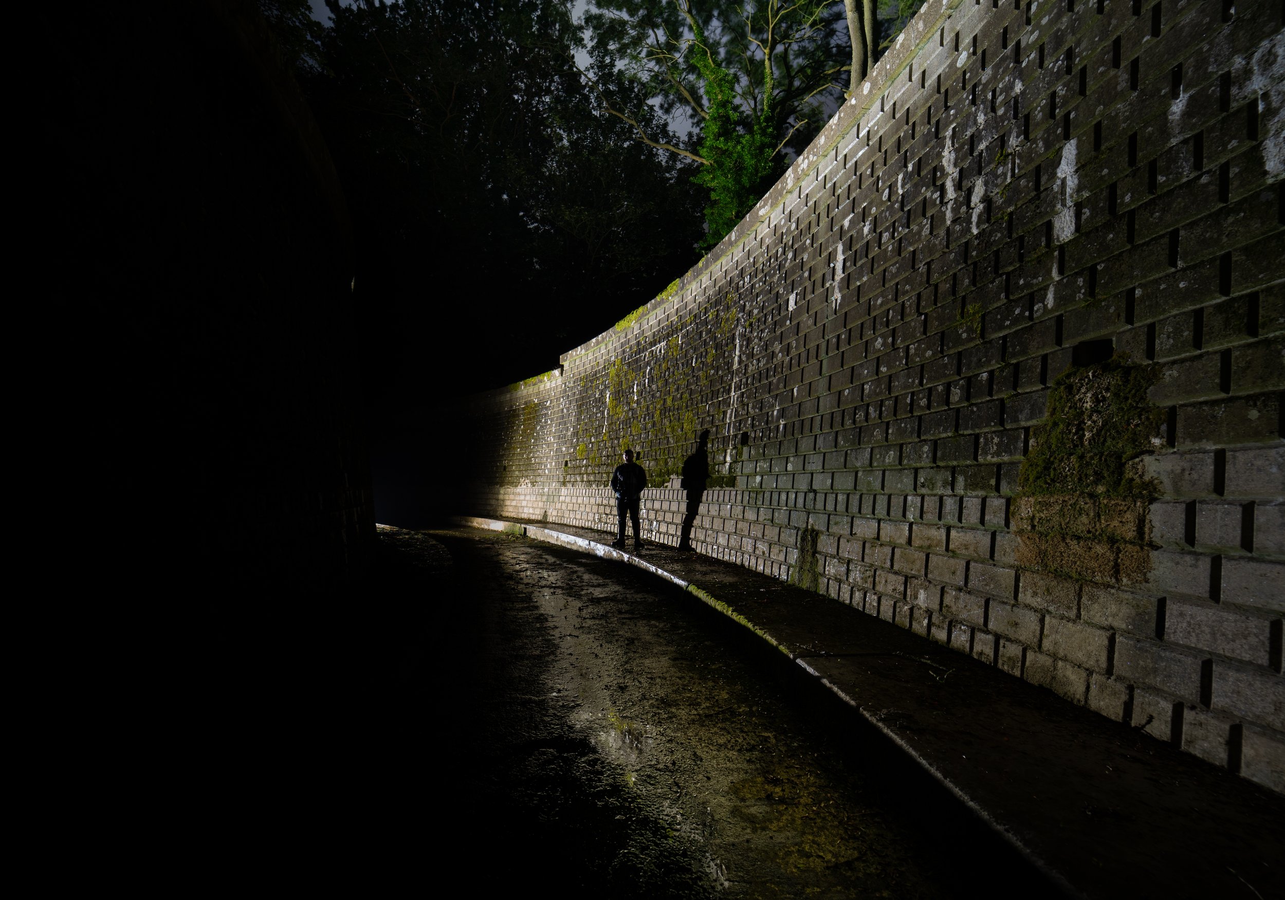 The large walls past the outfall.
