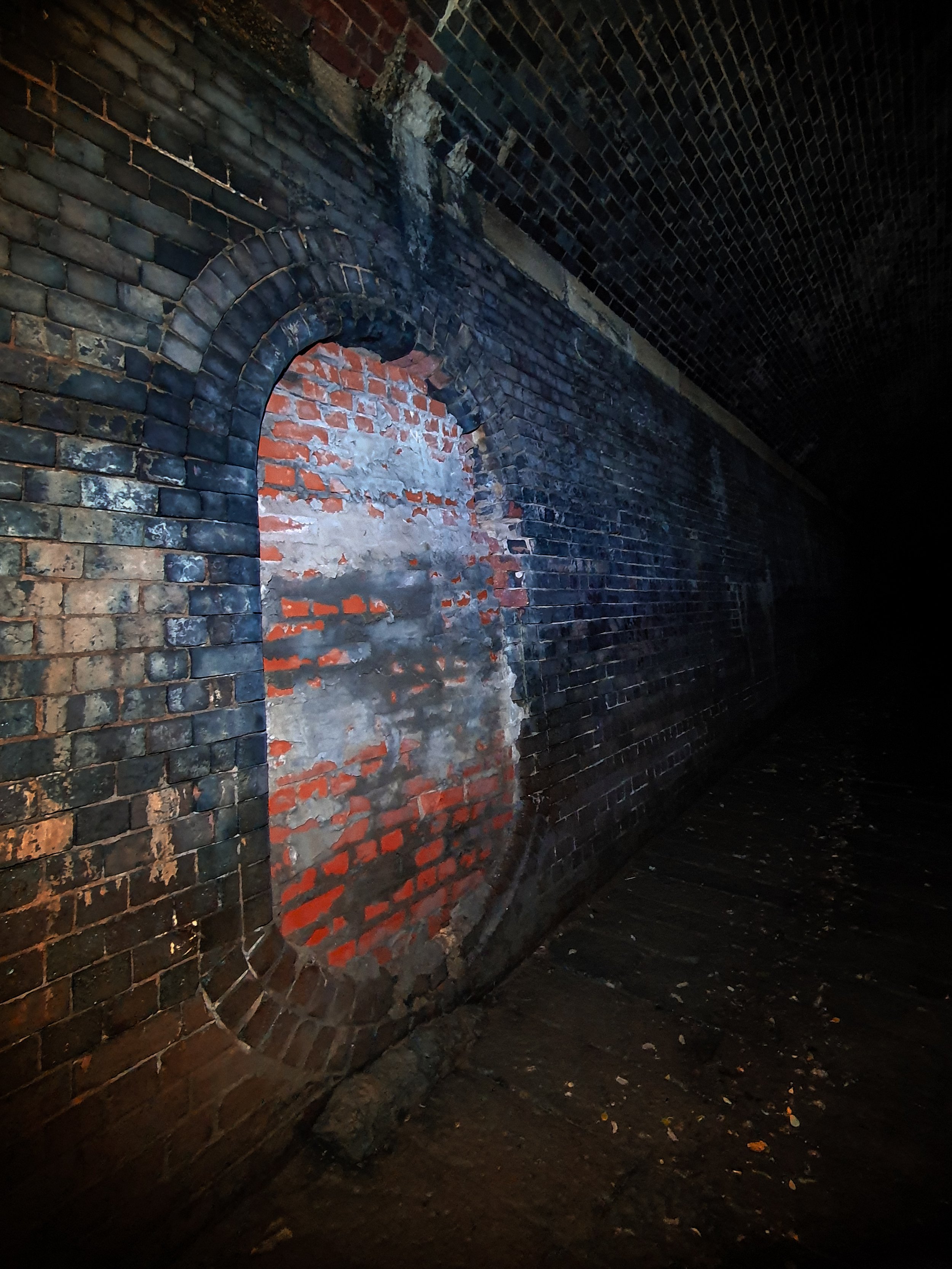 Older Victorian sewer now redundant and sealed.