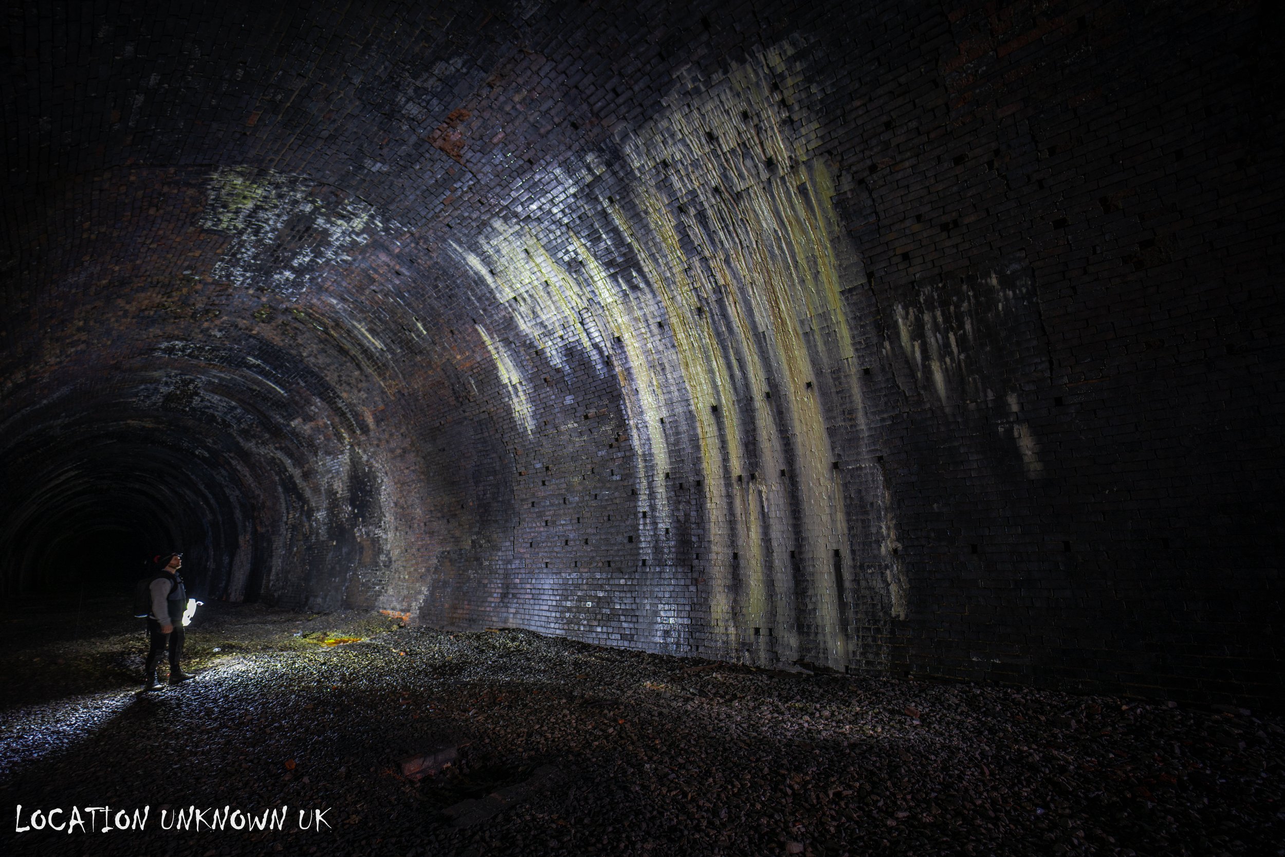 Mineralization within the tunnels brickwork.