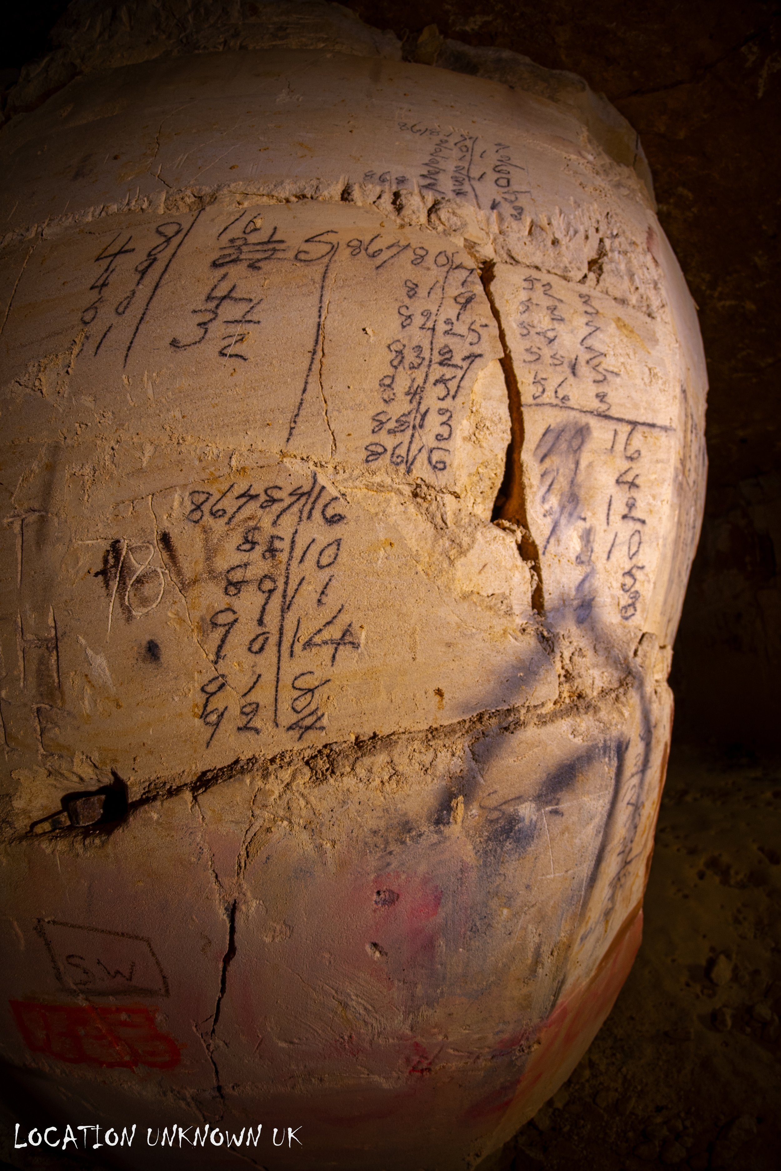 It was common practice for the miners to do there workings out on the stone.