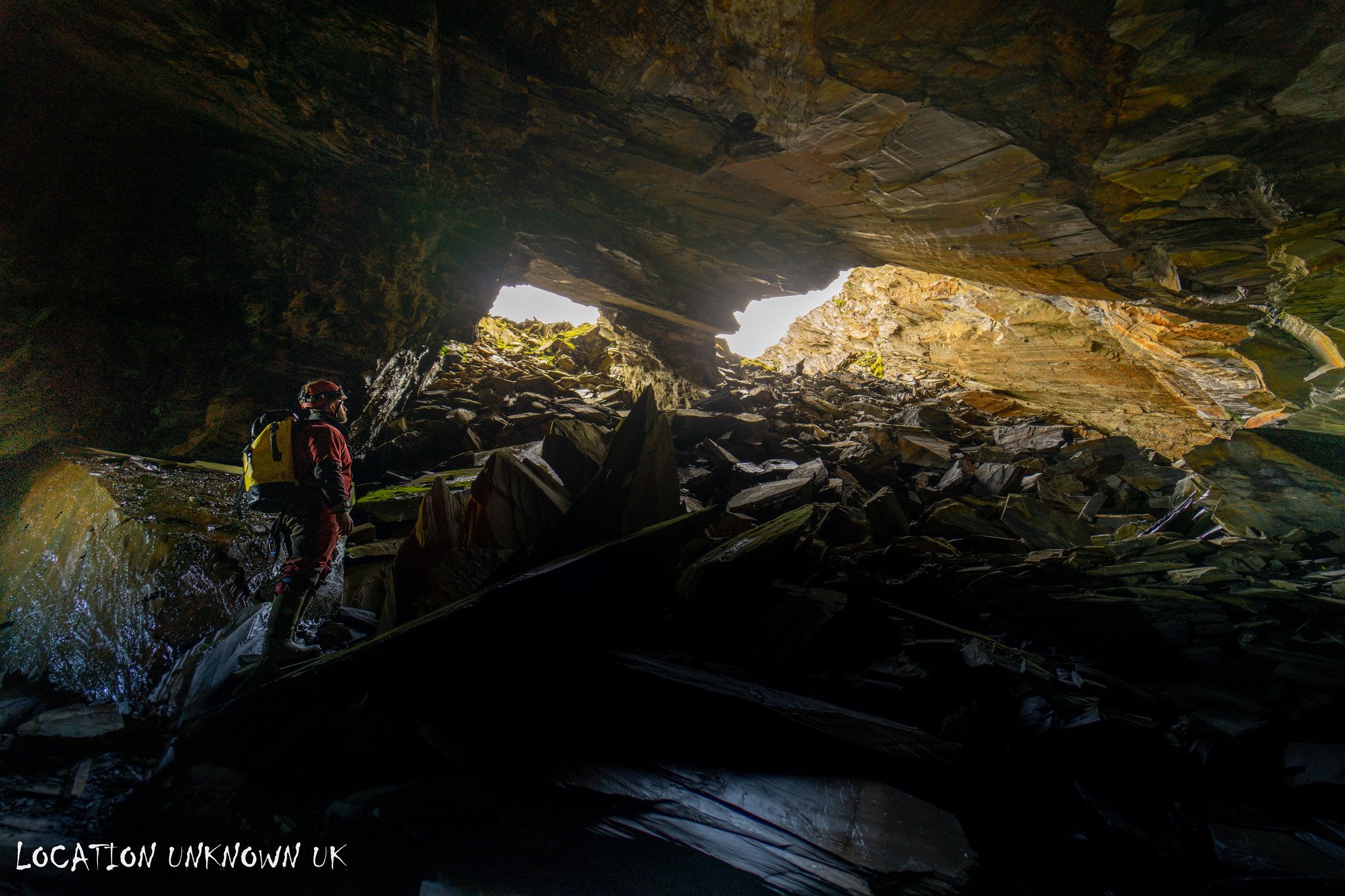 A lot of the slate here is covered in moss, making it a slippery, sketchy climb.