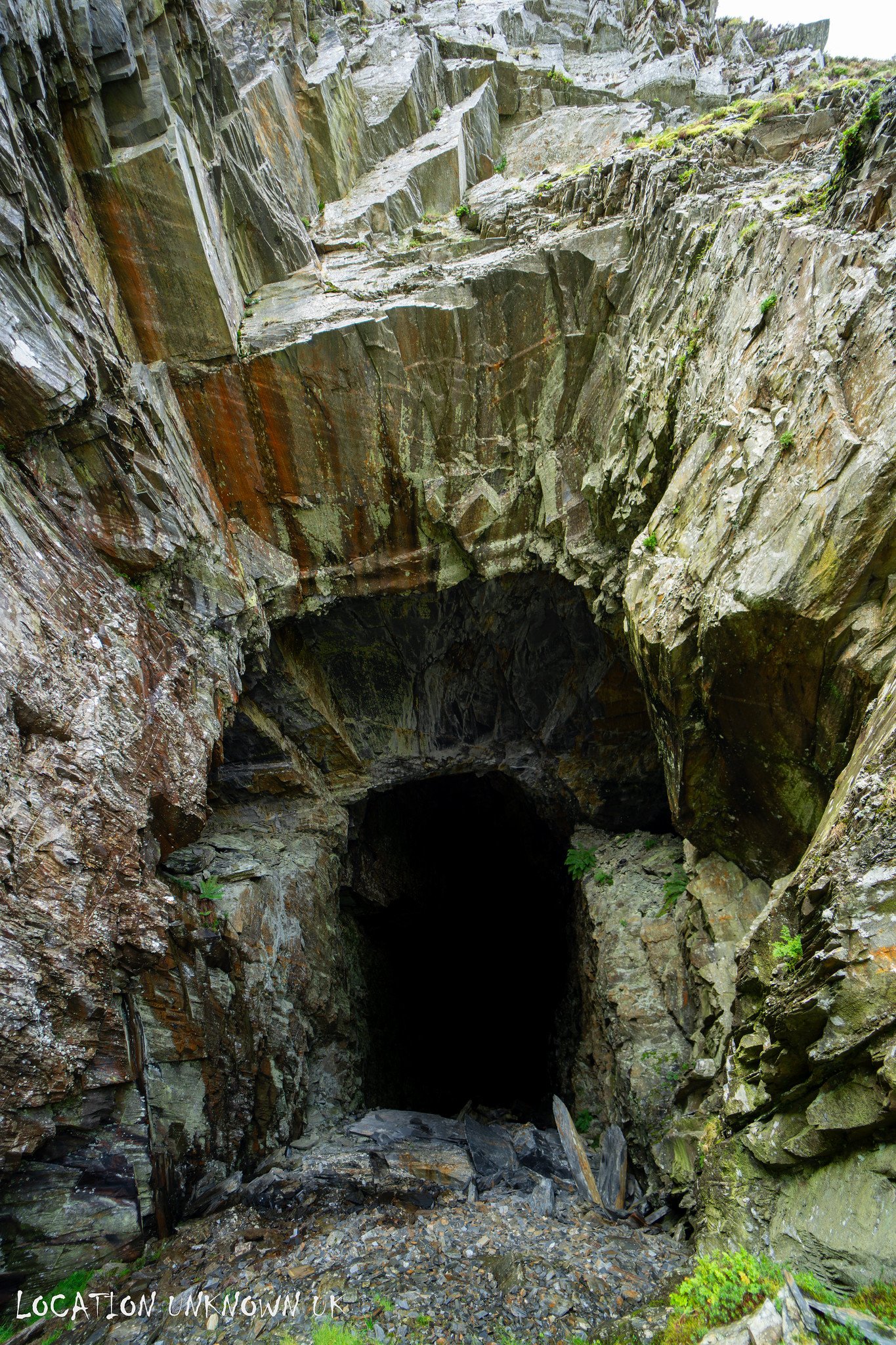Looking back down into the chamber from the surface.