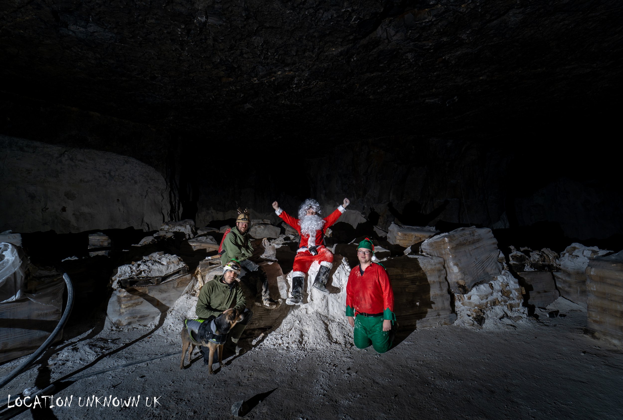 Santa and his helpers.
