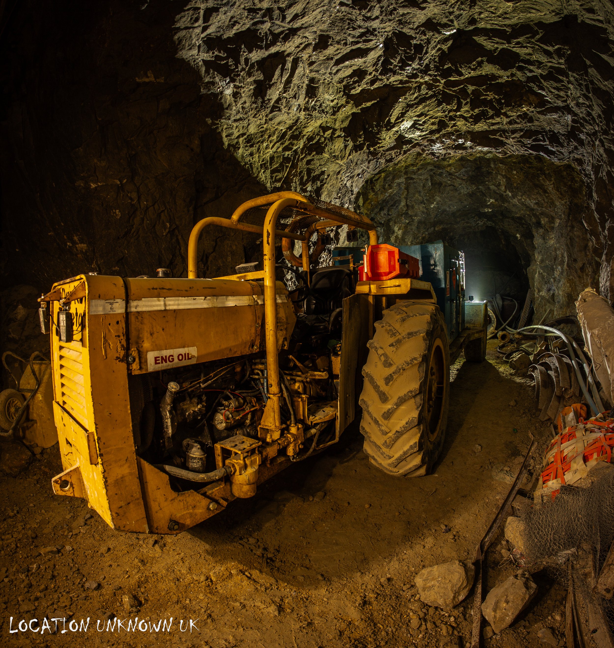 The first thing we came across was probably the coolest thing ive ever seen underground and likely ever will, a portable explosives store on wheels.