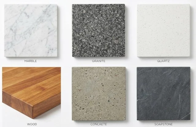 Kitchen countertop options including marble granite quartz wood butcher block and soapstone Ottawa Valley
