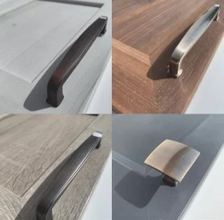 Kitchen cabinet hardware options in black brushed nickel and bronze finishes Pembroke Ontario