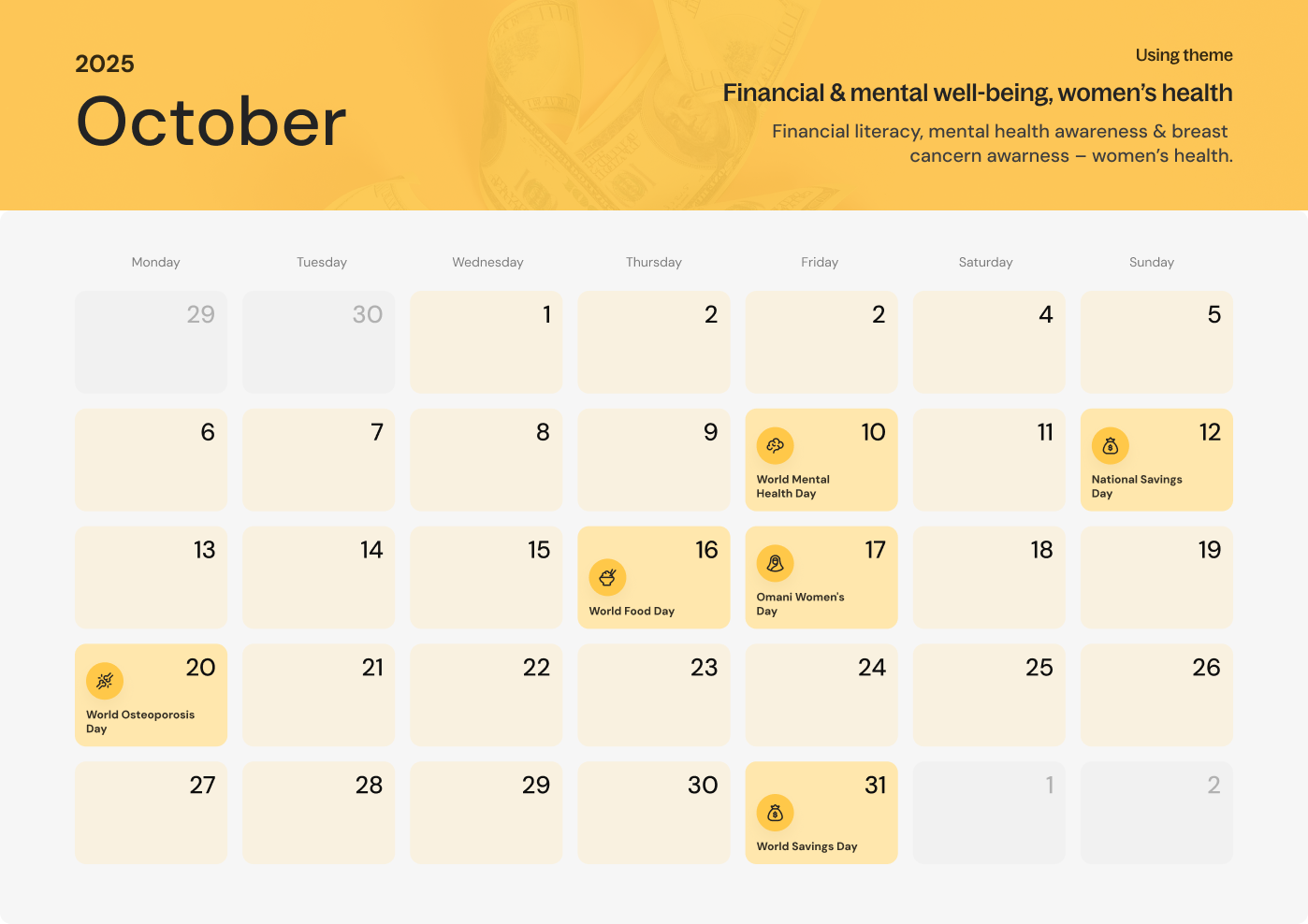 Calendar October