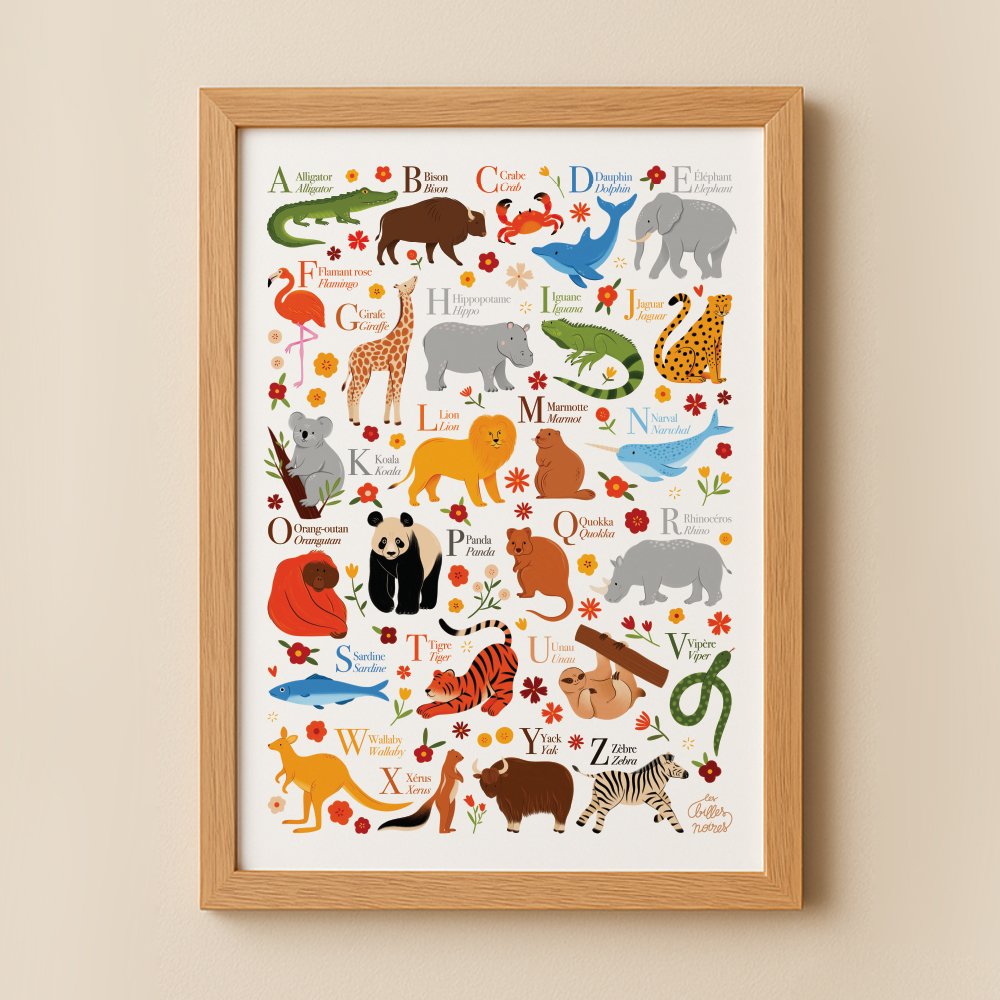 Abécédaire animaux bilingue anglais / français