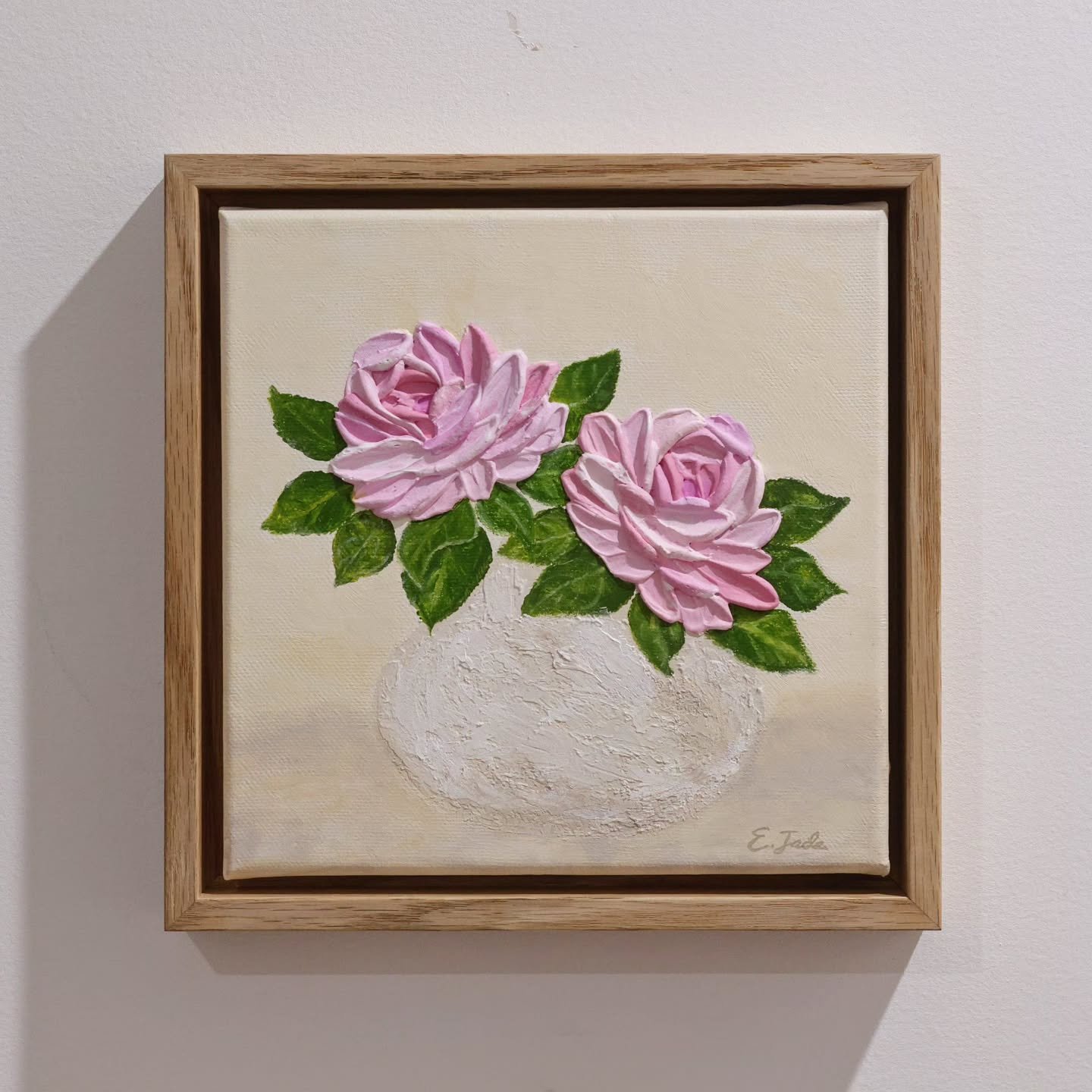 For anyone who didn&rsquo;t catch my stories 🤍 These pieces are now available online at @giftsatteacup 🌸🤍
They&rsquo;ll be in-store very soon! x

&bull; 23cm &times; 23cm
&bull; Framed in oak by @fantasticframing

#artbyemilyjade #shoplocalaustral