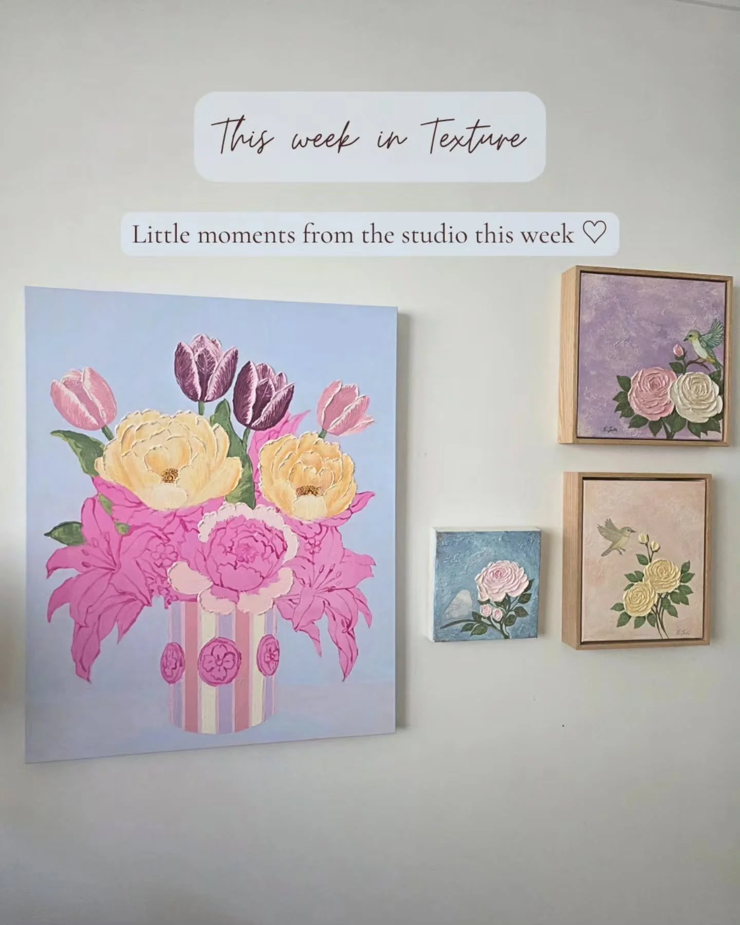 Another week, another collection of little moments from the studio 🤍
This week looked like finally going live on TikTok (despite the nerves 😅), spending more time refining a piece that's been keeping me busy, refreshing the studio, starting the sec