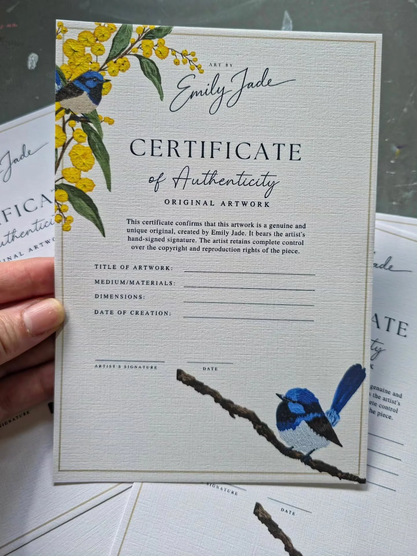 It's all in the little details ✨

My Certificates of Authenticity have had a little glow up 😍 Featuring my latest works, beautiful textured paper and a whole lot of love.

And as if I needed another reason to be obsessed with stationery&hellip; my p